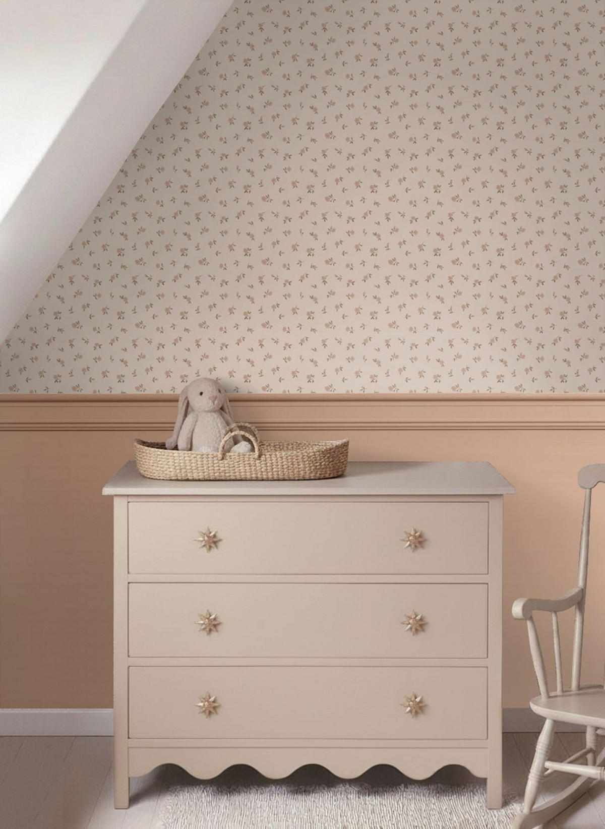 TAPETE Blumenmuster 50 x 900 cm - Pink, Papier (50/900cm) - ESTAhome