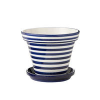BLUMENTOPF GRANADA STRIPES - Töpferei - Blau - XL - Ø 50 cm - Multicolor, Keramik (50/40cm) - J-Line