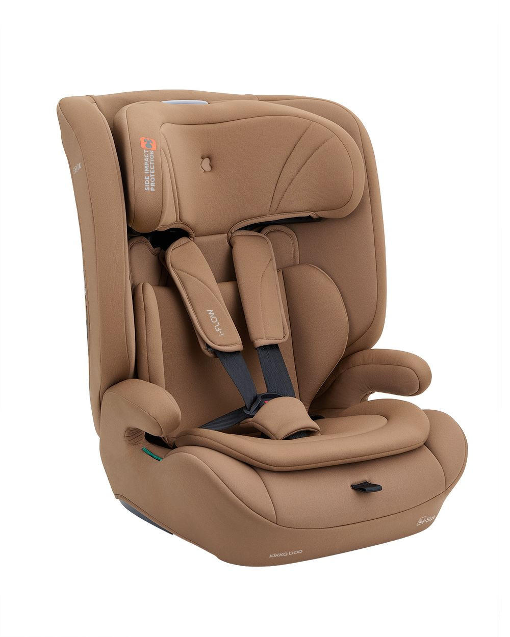 KINDERSITZ i-Flow (76-150cm) braun i-Size, verstellbare Kopfstütze, 5-Punkt-Gurt, Polyester, Seitenschutz - Braun, Kunststoff (29/59/49cm) - Kikka boo