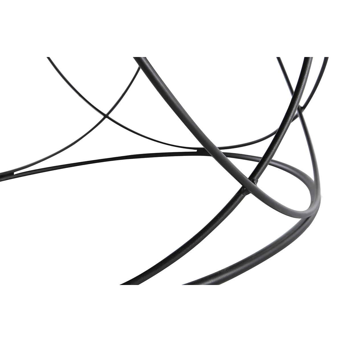 COUCHTISCH Holz Metall Schwarz Rund 80 cm LACE - Schwarz, Holz (80/80/30cm) - Miliboo