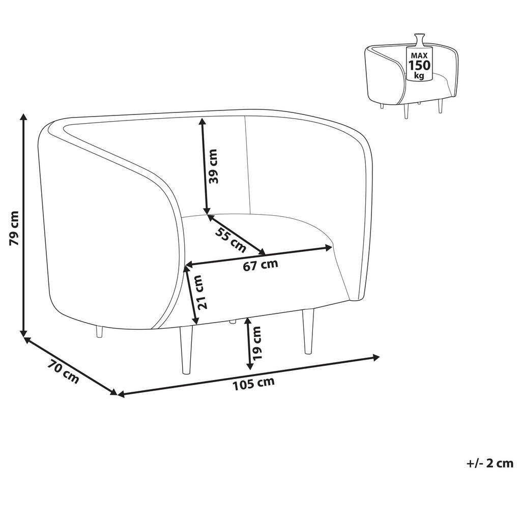 Thumbnail - Beliani Sessel, Weiß, Gold, Textil, 1-Sitzer, 105x79x70 cm, Wohnzimmer, Sessel, Polstersessel