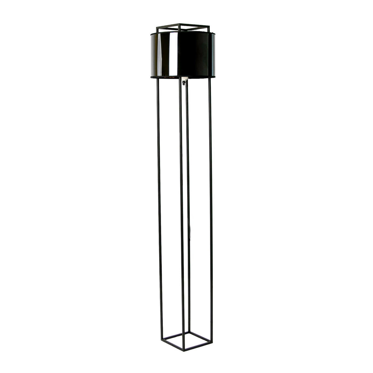 STEHLEUCHTE aus schwarzem und glänzend goldenem PVC und schwarzem Stahl - Goldfarben/Schwarz, Kunststoff/Metall (30/30/150cm) - The Lumine