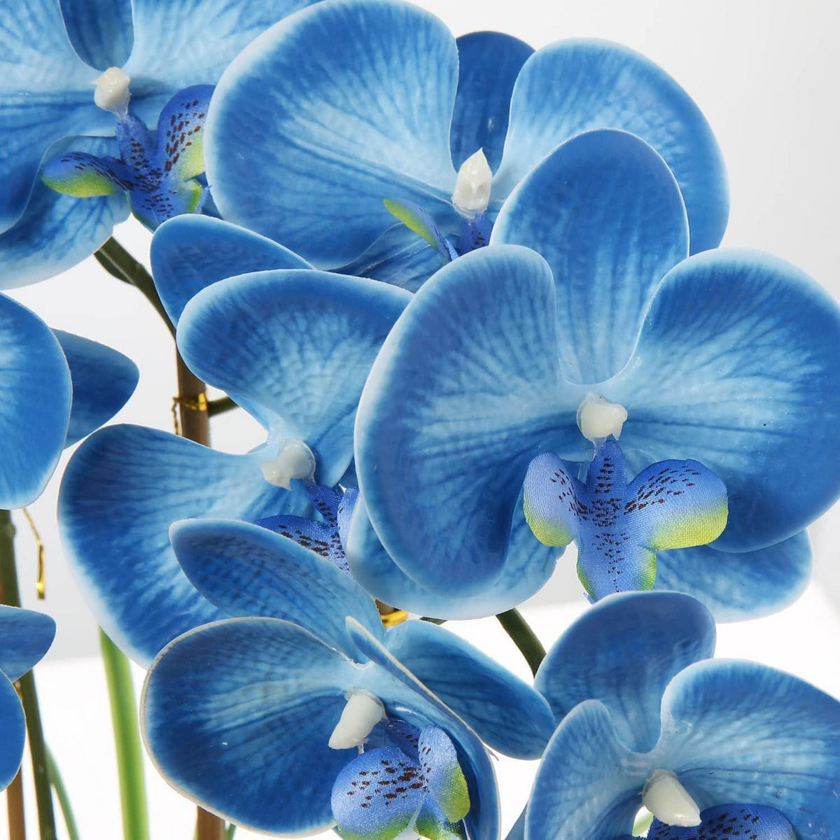 KUNSTBLUME Orchidee Phalaenopsis 44 cm Blau im Keramiktopf - Blau, Keramik (43.9cm)
