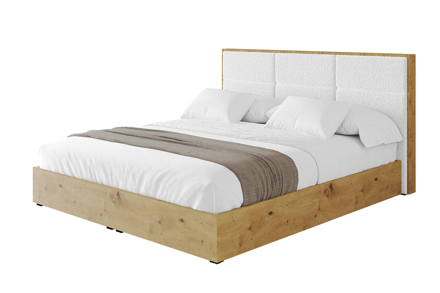 POLSTERBETT mit Bettkasten und Lattenrost, Bett mit Matratze H3/H4 - ENZO1 180x200 Weiß - Weiß, Holzwerkstoff/Textil (180/200cm) - ALTDECOR