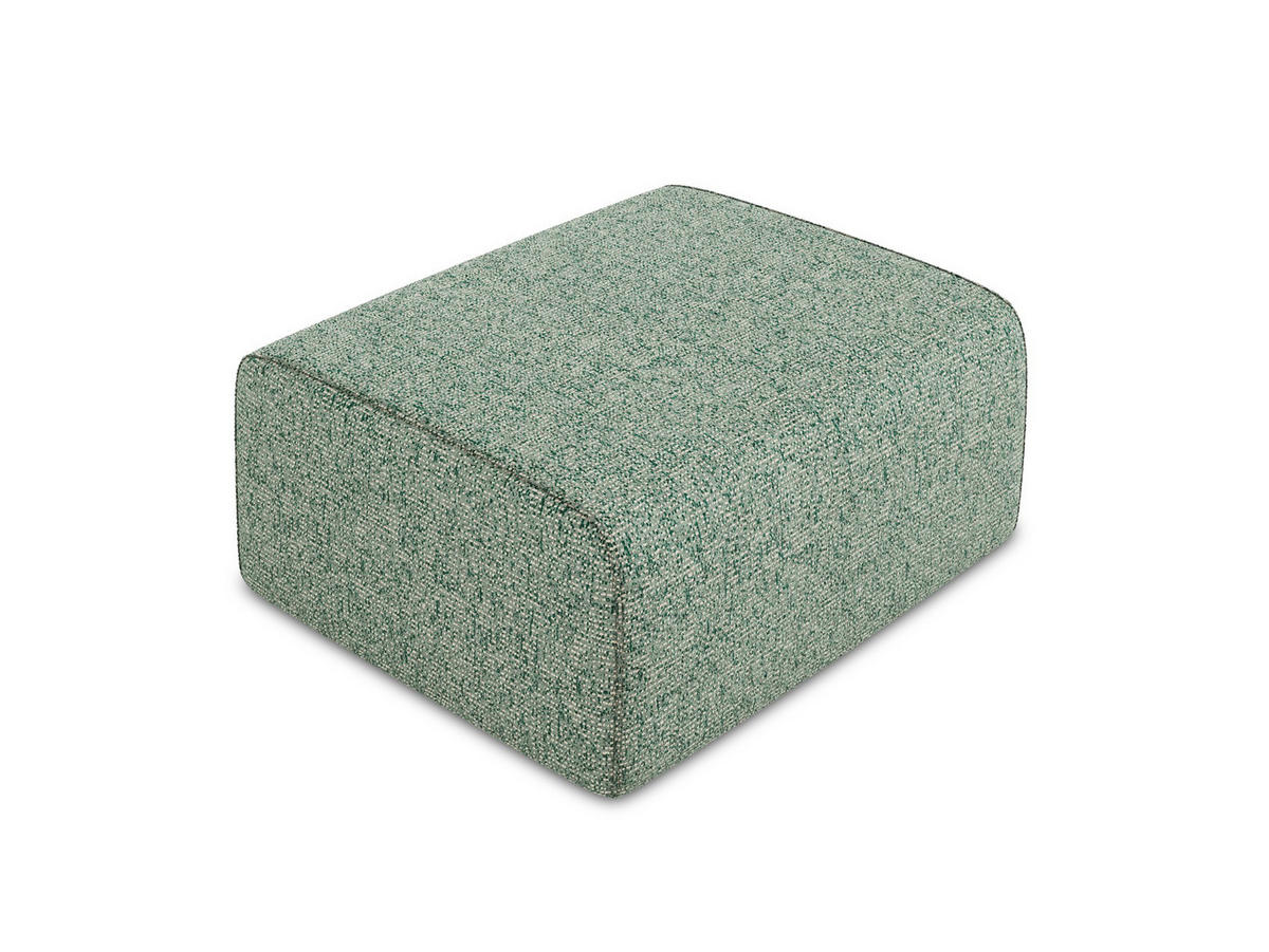 POUF Strukturstoff Stoff Grün - Schwarz/Hellgrün, Kunststoff/Textil (90/80/60cm) - Makamii