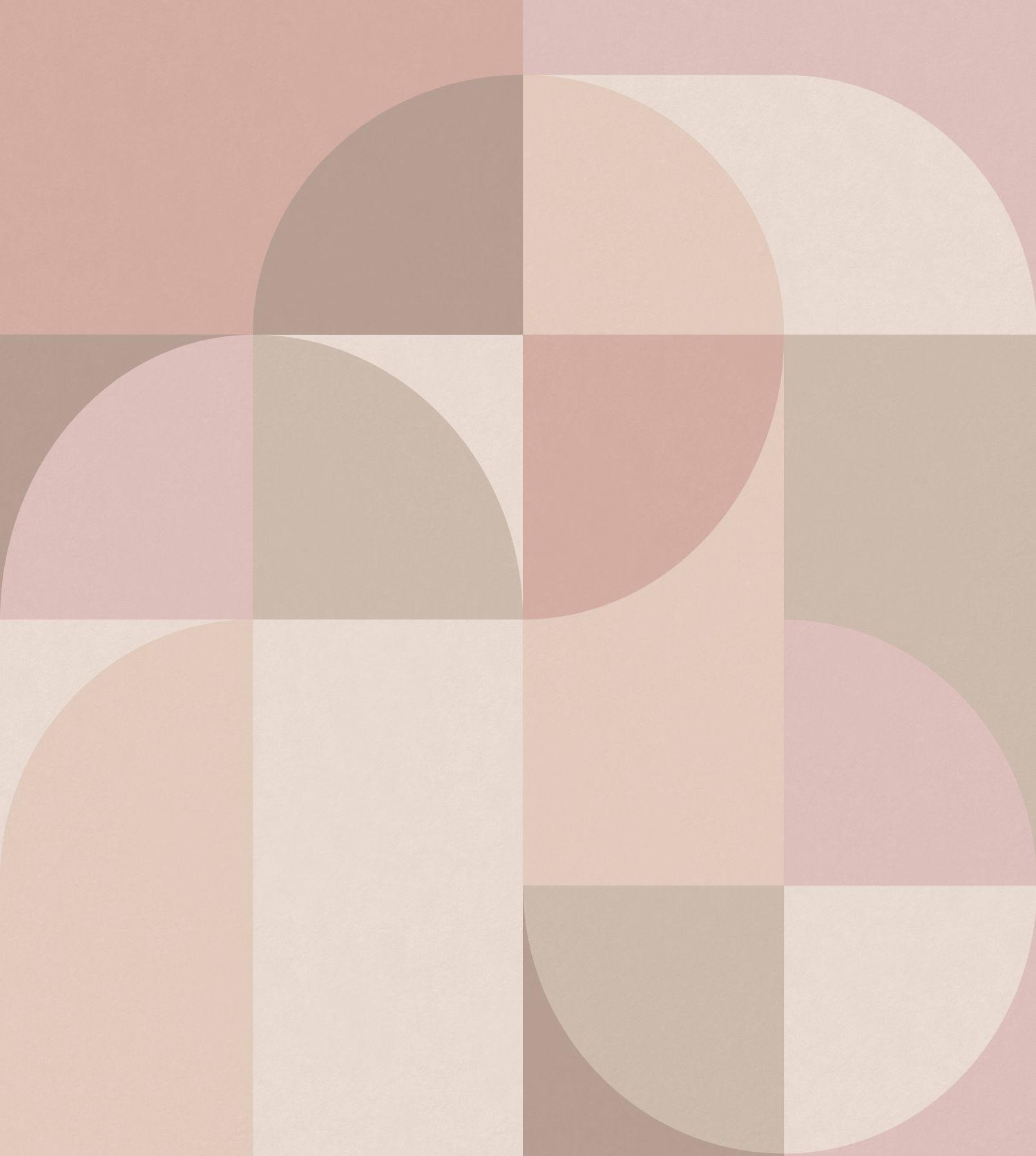 FOTOTAPETE Kreise im Bauhaus-Stil 250 x 279 cm - Pink, Papier (250/279cm) - Origin Wallcoverings