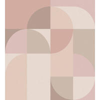 FOTOTAPETE Kreise im Bauhaus-Stil 250 x 279 cm - Pink, Papier (250/279cm) - Origin Wallcoverings