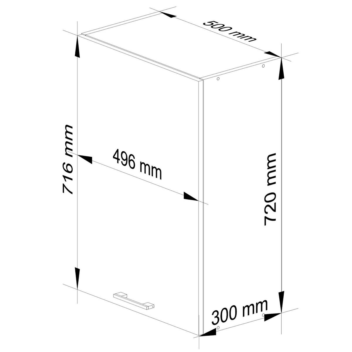 HÄNGESCHRANK Weiß, Graphit Glanz 72/50/30 - Graphitfarben/Weiß, Holzwerkstoff (50/72/30cm) - RAUMHIRSCH FURNITURE