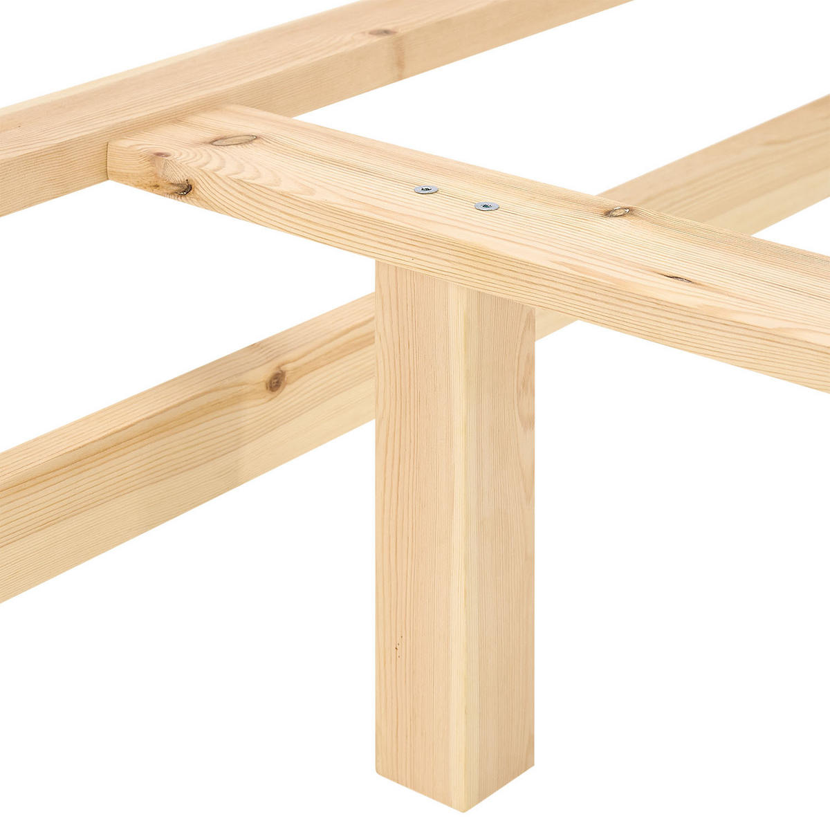HOLZBETT mit Matratze 140/200 cm natur - Braun, Holz (140/200cm) - Homestyle4u