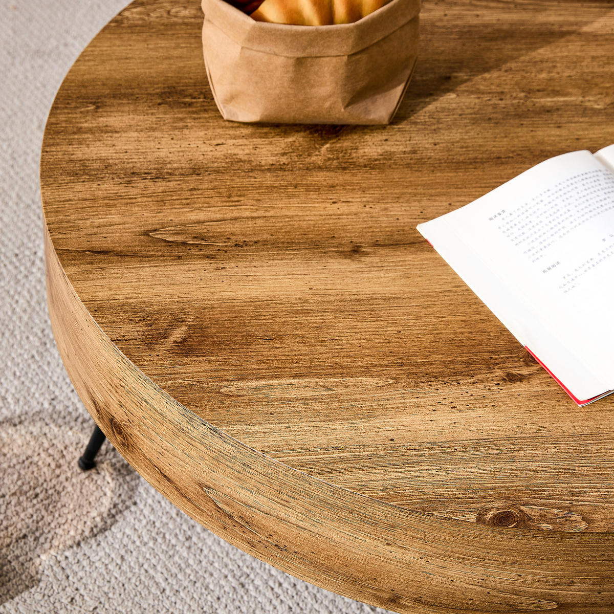 COUCHTISCH 70/70/35,5 cm schwarz holzfarben aus MDF mit Metallbeinen - Schwarz, Holzwerkstoff (70/70/35.5cm) - OKWISH