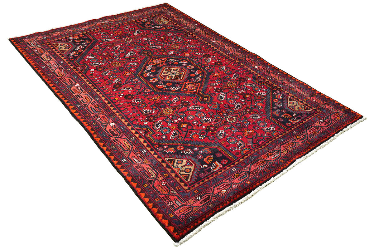 TEPPICH Assadabad Rot 221/127 cm Schurwolle - Rot, Textil (127/221cm) - Looma