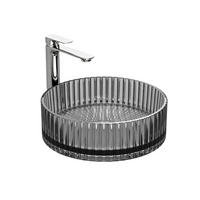 WASCHBECKEN Klarglasspüle Schwarz Ø40 / 12 cm - Schwarz, Glas (40/12/40cm) - EMKE