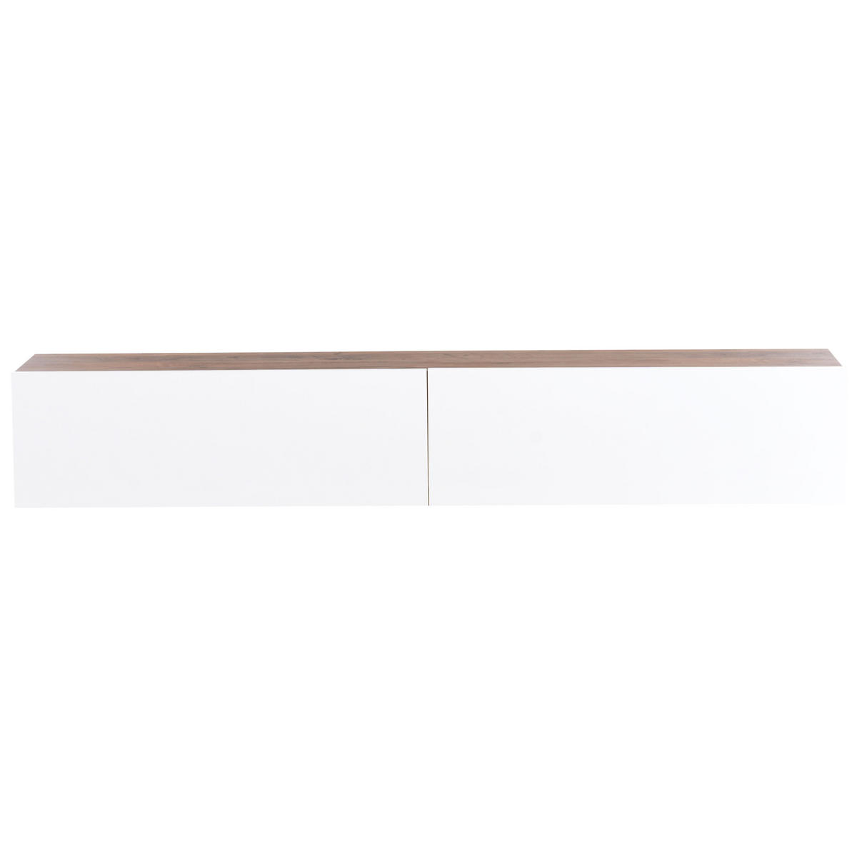 WANDMONTIERTER-TV-SCHRANK Weiß/Braun Gladstone - Weiß/Braun, Holzwerkstoff (180/30/32cm) - Beliani