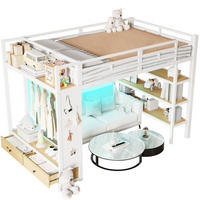 HOCHBETT 140/200 cm Weiß mit LED - Weiß, Metall (140/200cm) - MIVRAY