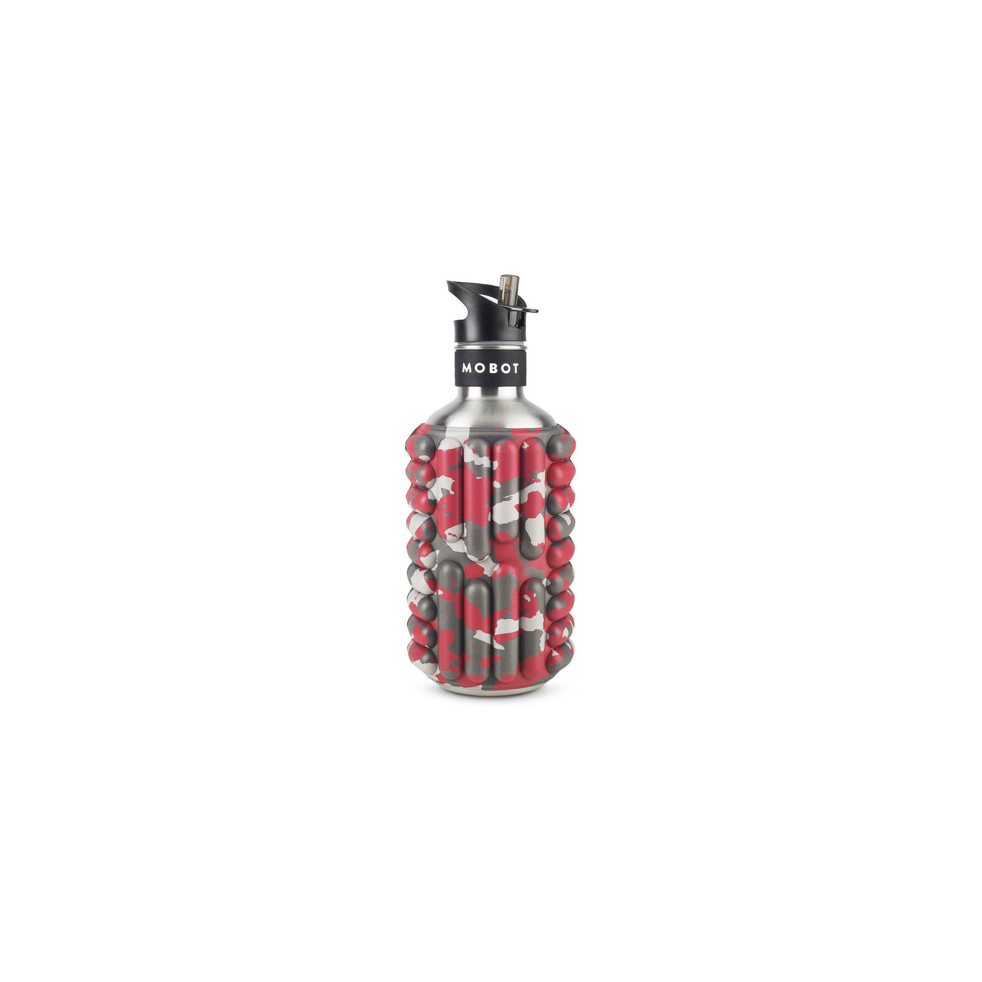 SPORTFLASCHE - Funktion 2 in 1 Massageroller - Rot Metall - Rot, Metall (1.2L) - Mobot