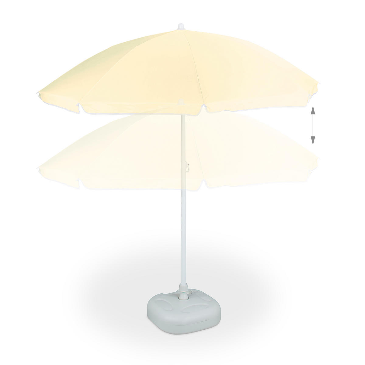 SONNENSCHIRM - Gelb, Textil/Metall (180/180cm) - Relaxdays