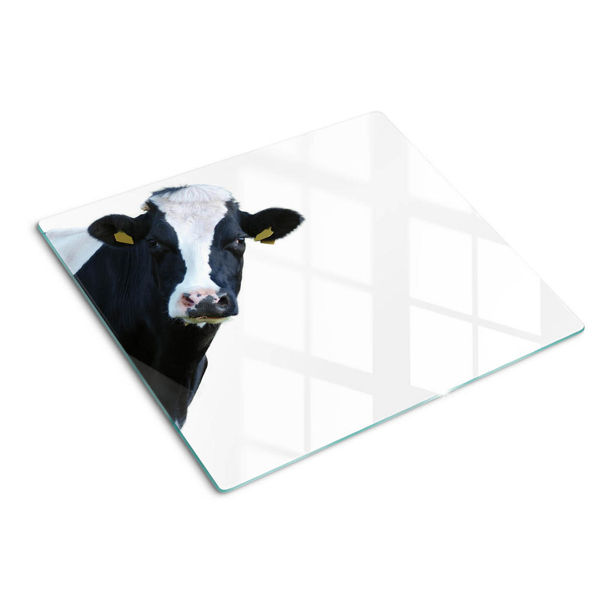 GLASPLATTE 60x52 cm Kuh - Schwarz/Orange, Glas (60/0.4/52cm) - TULUP