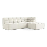 ECKSOFA Beidseitig Samt Stoff Beige - Beige/Creme, Kunststoff/Textil (258/178cm) - LaMiaSofa