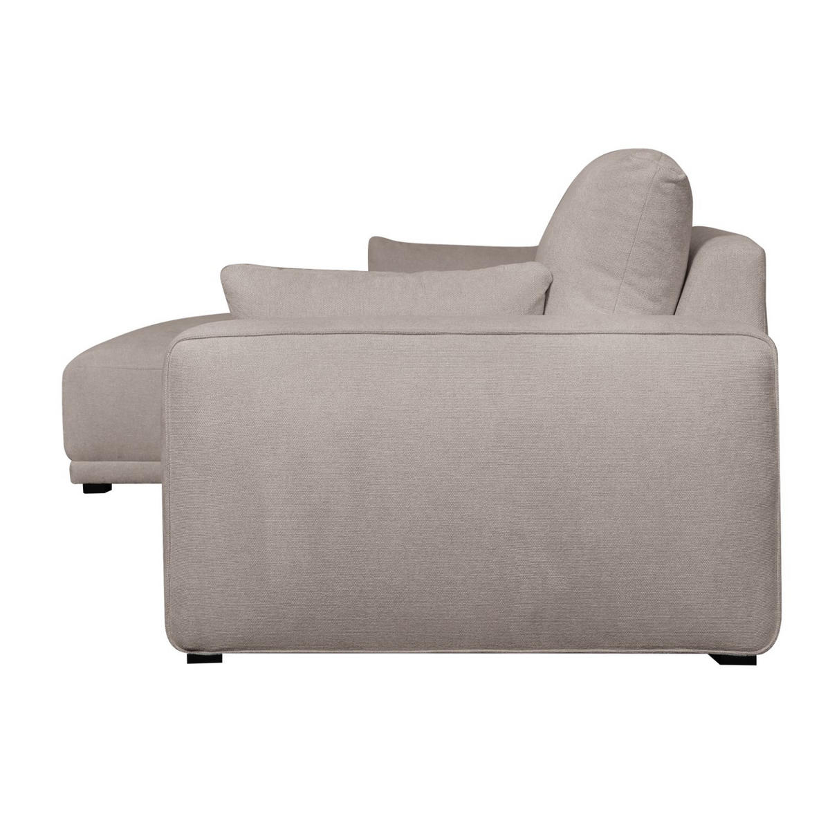 ECKSOFA Webstoff Sand - Beige/Schwarz, Holz/Textil (105/305cm) - Furnhouse