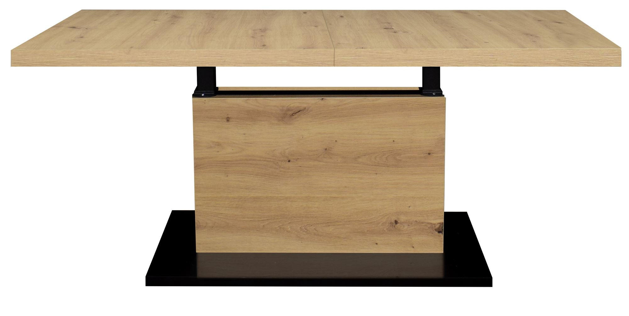 COUCHTISCH Höhenverstellbar Else 3 120x56x70 Holzwerkstoff Asteiche - Schwarz/Eiche Artisan, Holzwerkstoff (120/70/56cm) - 58aufmkessel
