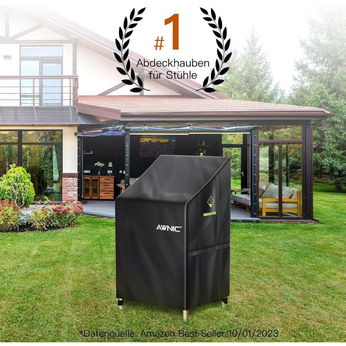 GARTENSTUHL Schutzhülle 2er-Set 65x75x85/120cm Oxford Polyester Wasserdicht - Schwarz, Textil (65/120/75cm)