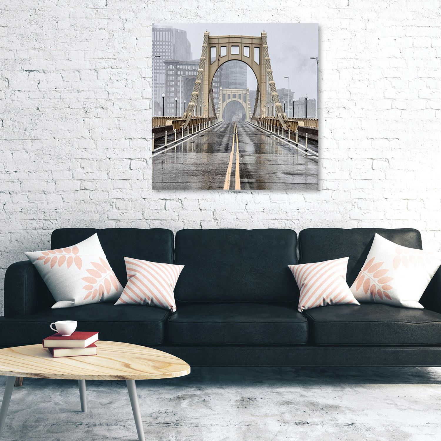 WANDBILD städte und architektur beige - Beige, Textil (50/50cm) - Feeby