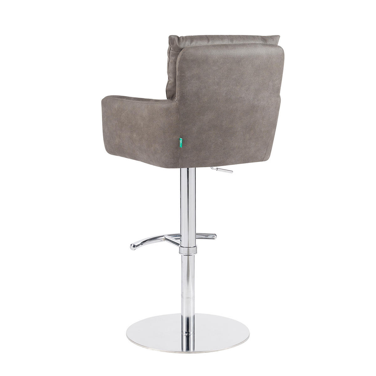 BARHOCKER Leo - Taupe/Chromfarben, Textil/Metall (54/96/57cm) - DUBI Möbel