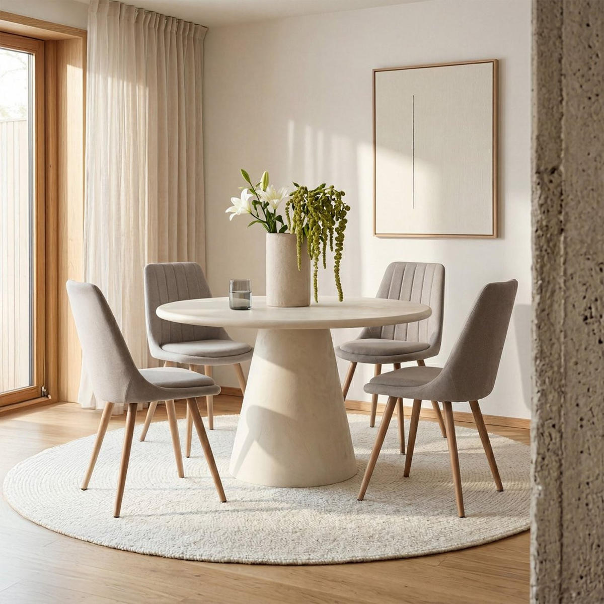 ESSZIMMERSTUHL Ingrid Beige 47 cm x 87 cm 4er-Set - Beige, Textil (47/87/50cm) - Klast Home