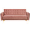 3-SITZER-SCHLAFSOFA Samtstoff Rosa Aberdeen - Pink, Textil (186/83/88cm) - Beliani