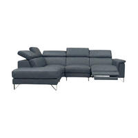 ECKSOFA Antares Echtleder mit 1 x Relaxfunktion Anthrazit - Anthrazit, Leder/Metall (224/276cm)