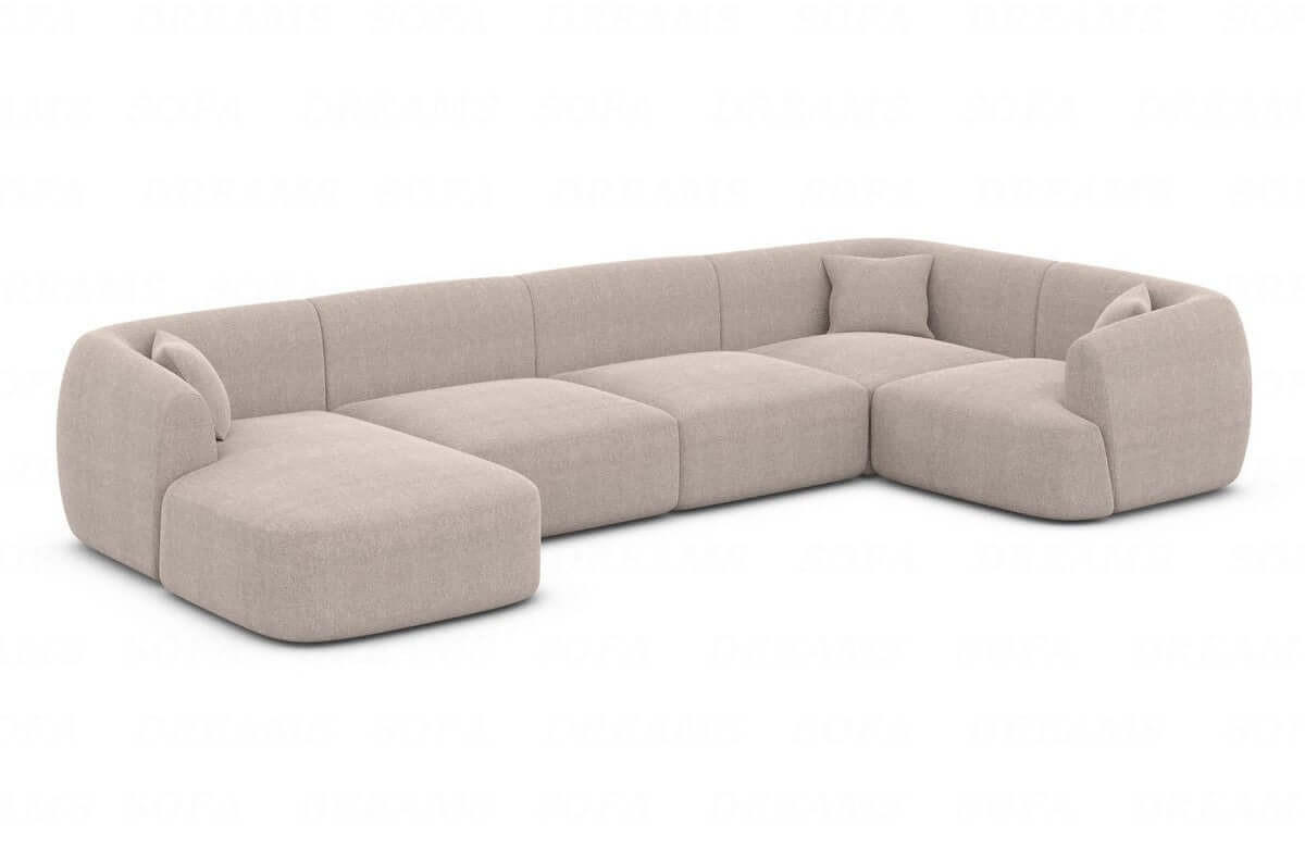 WOHNLANDSCHAFT Azura Beige Strukturstoff - Beige, Kunststoff (325/78/177cm)