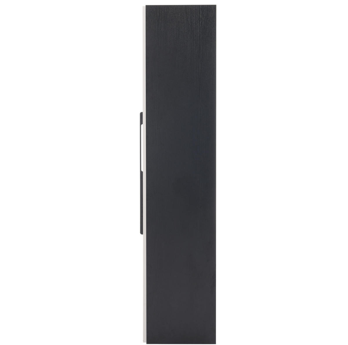 VITRINENSCHRANK aus MDF und Glas 110,5x35x160 cm Schwarz/Weiß mit LED und seitlichem Auszug - Schwarz, Holzwerkstoff (110.5/160/35cm) - IVMEU