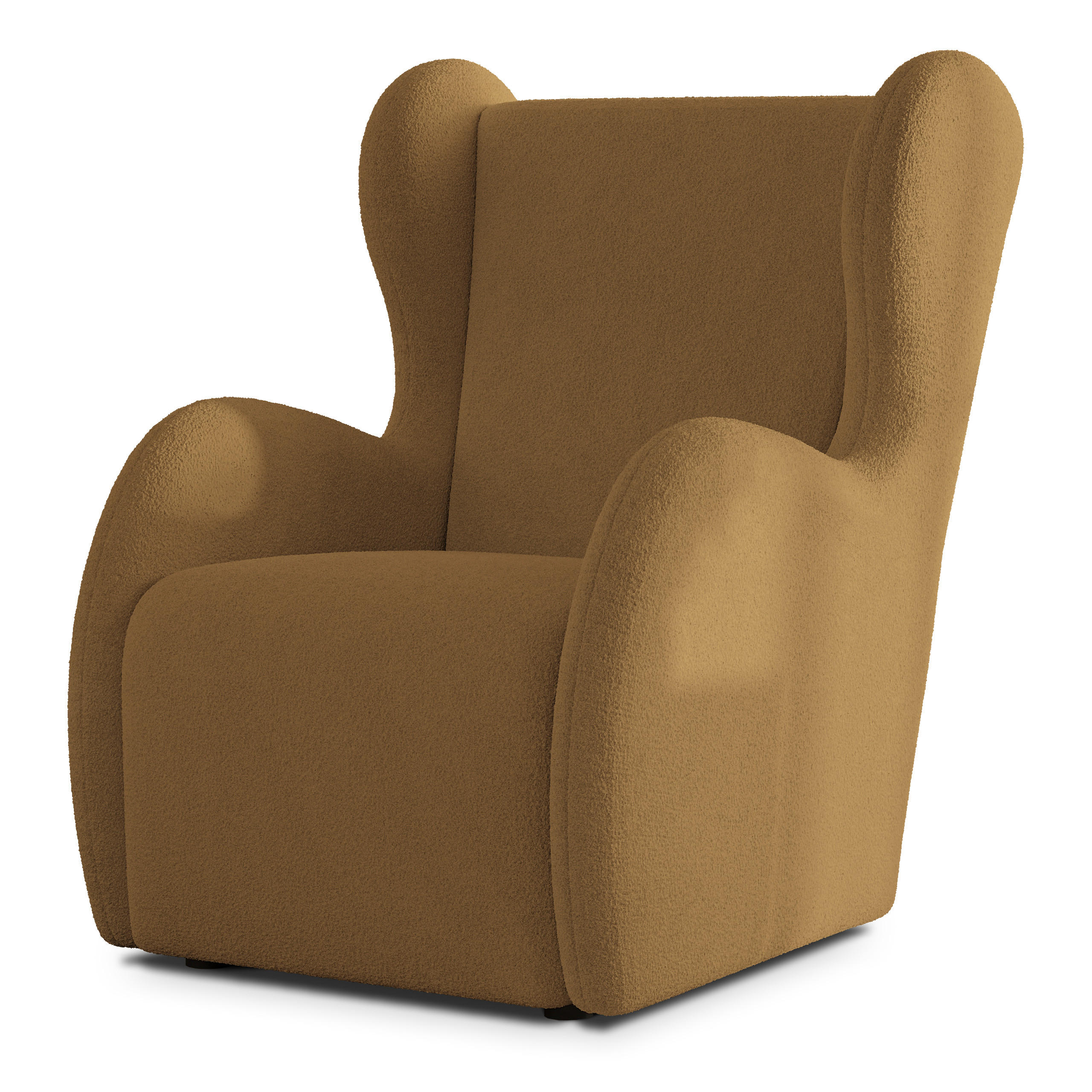 MASSENO Relaxační Křeslo MASTI, Látka s přezkami Medová - med, kompozitní dřevo (74/100/86cm) - MASSENO