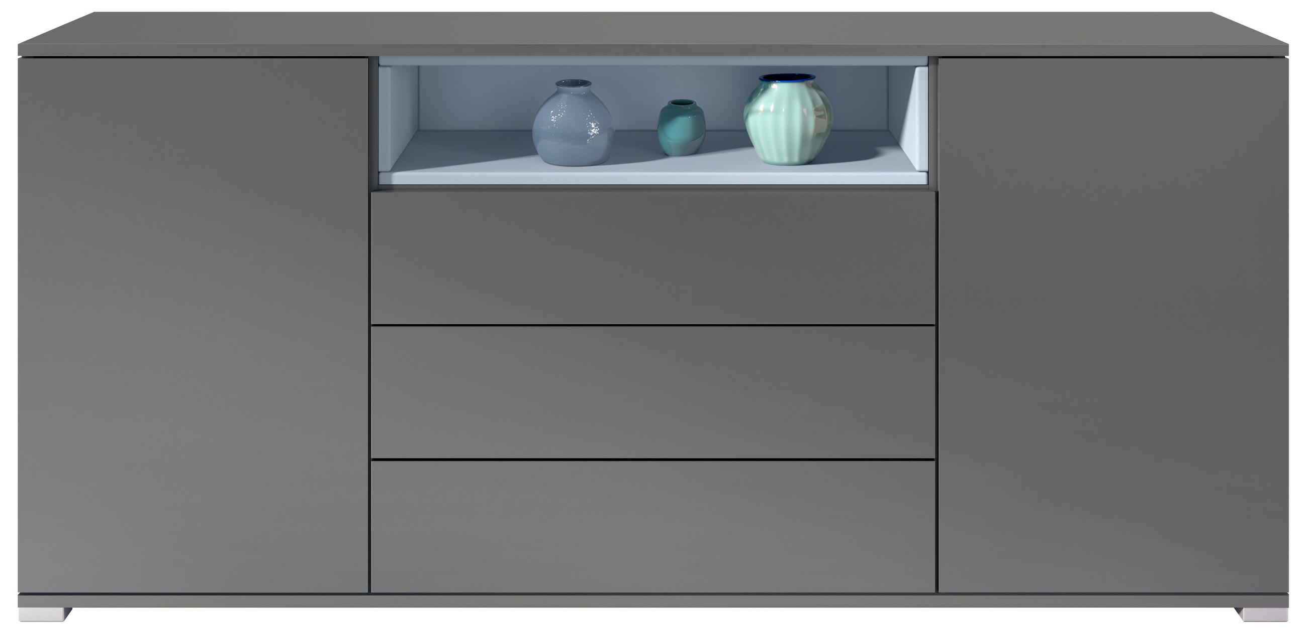 SIDEBOARD Skadu Denim matt - Pastellblau, Holzwerkstoff (166.5/75.5/35cm) - Vladon