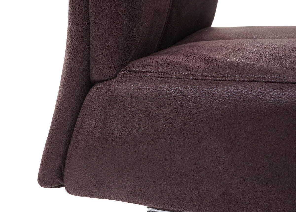 ESSZIMMERSTUHL 2er-Set gepolstert 105x46x60cm Sitzhöhe 53cm Textil Wildleder-Optik Braun - Braun, Textil (46/105/60cm) - CHEFGASTRO
