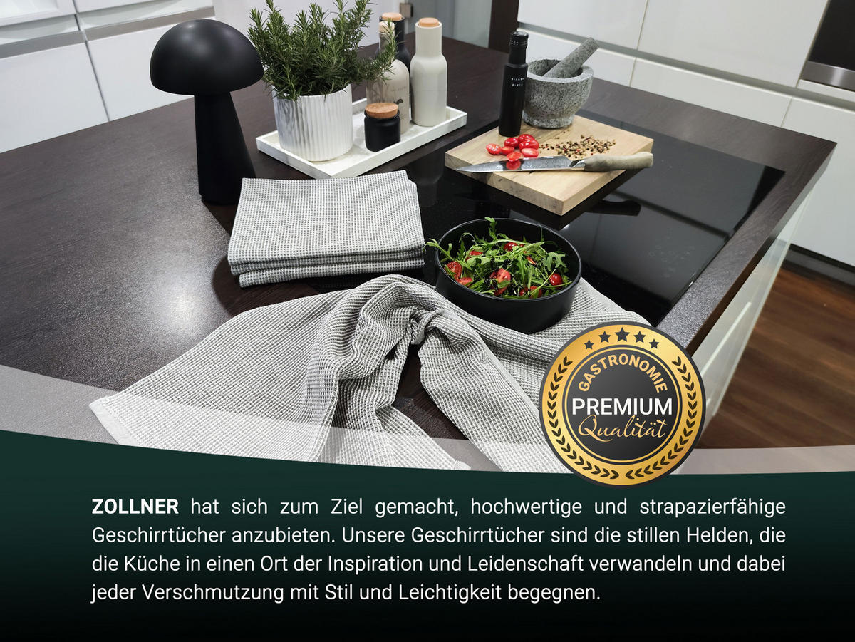GESCHIRRTÜCHER, 4er-Set, 50x70 cm, 100% Baumwolle, Grau - Taupe, Textil (50/70cm) - Zollner