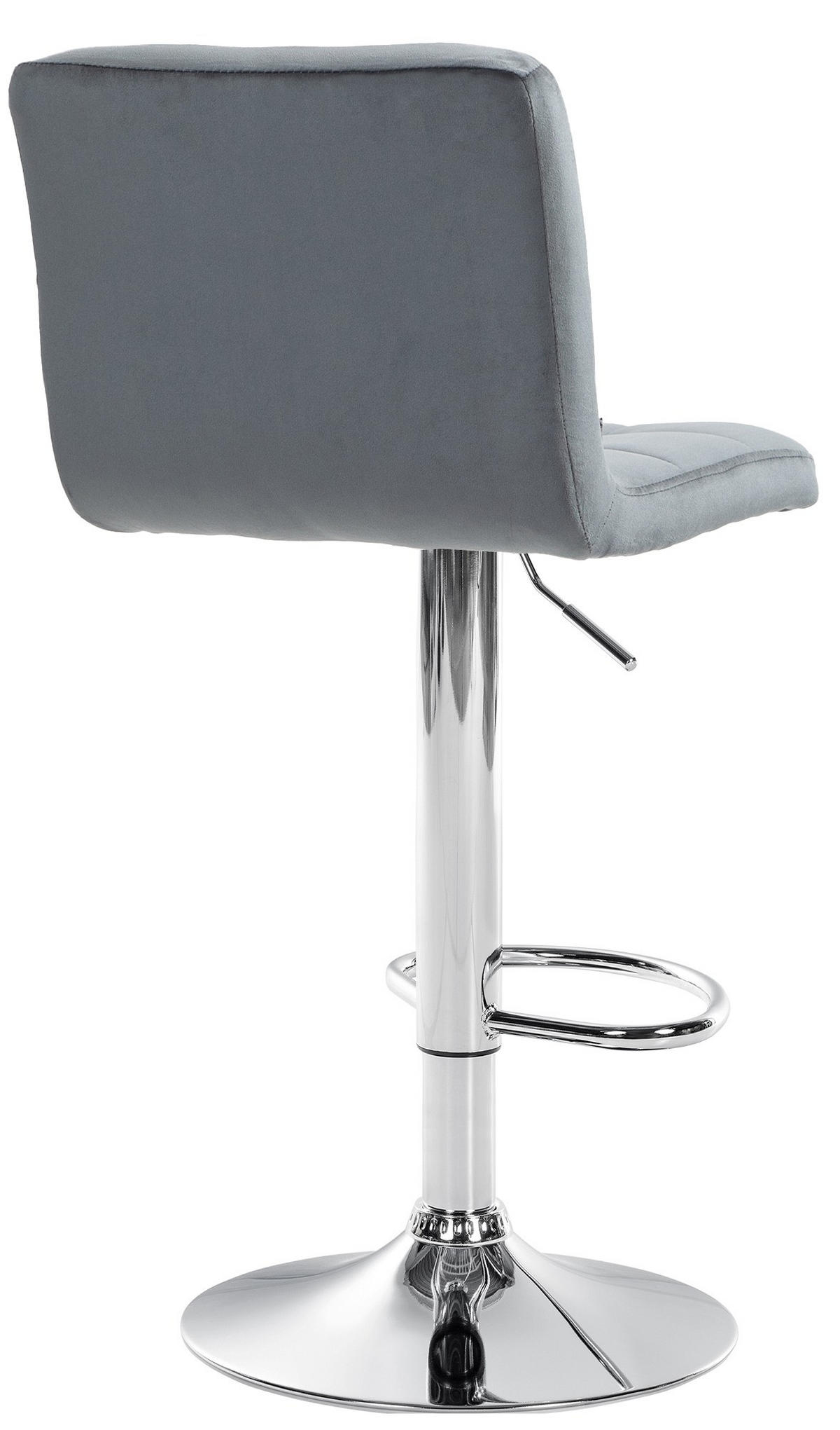 BARHOCKER Samt dunkelgrau - Chromfarben/Dunkelgrau, Textil/Metall (46/94/47cm) - CLP