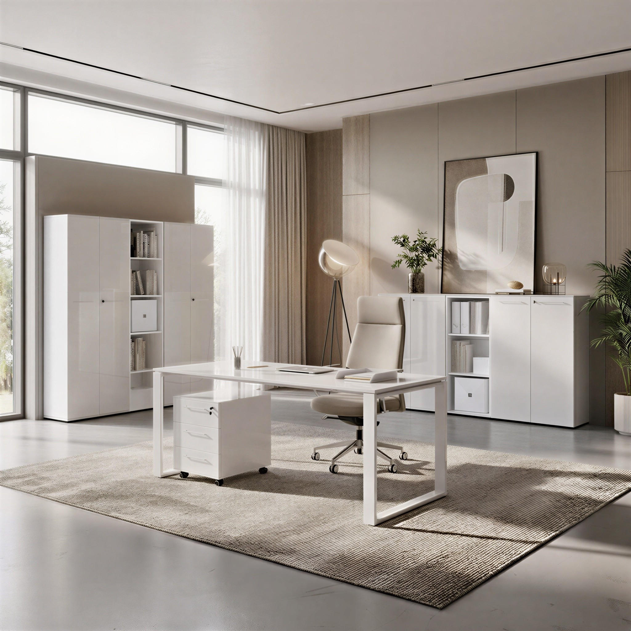 Thumbnail - Kadima Design Büro-Set, Weiß, Metall, 255x120x80 cm, Arbeitszimmer, Aktenschränke
