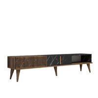 TV-MÖBEL Milan Nussbaum-Schwarz - Nussbaumfarben/Schwarz, Holz (180/40/35cm) - Habitat Garten