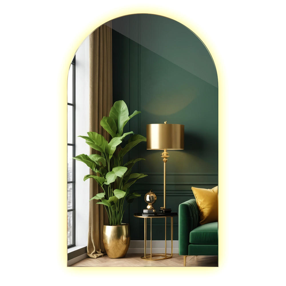 LED SPIEGEL 60 x 100 cm Unregelmäßige Form Warmweiß 3000K - Transparent, Glas (60/100/0.4cm) - TULUP
