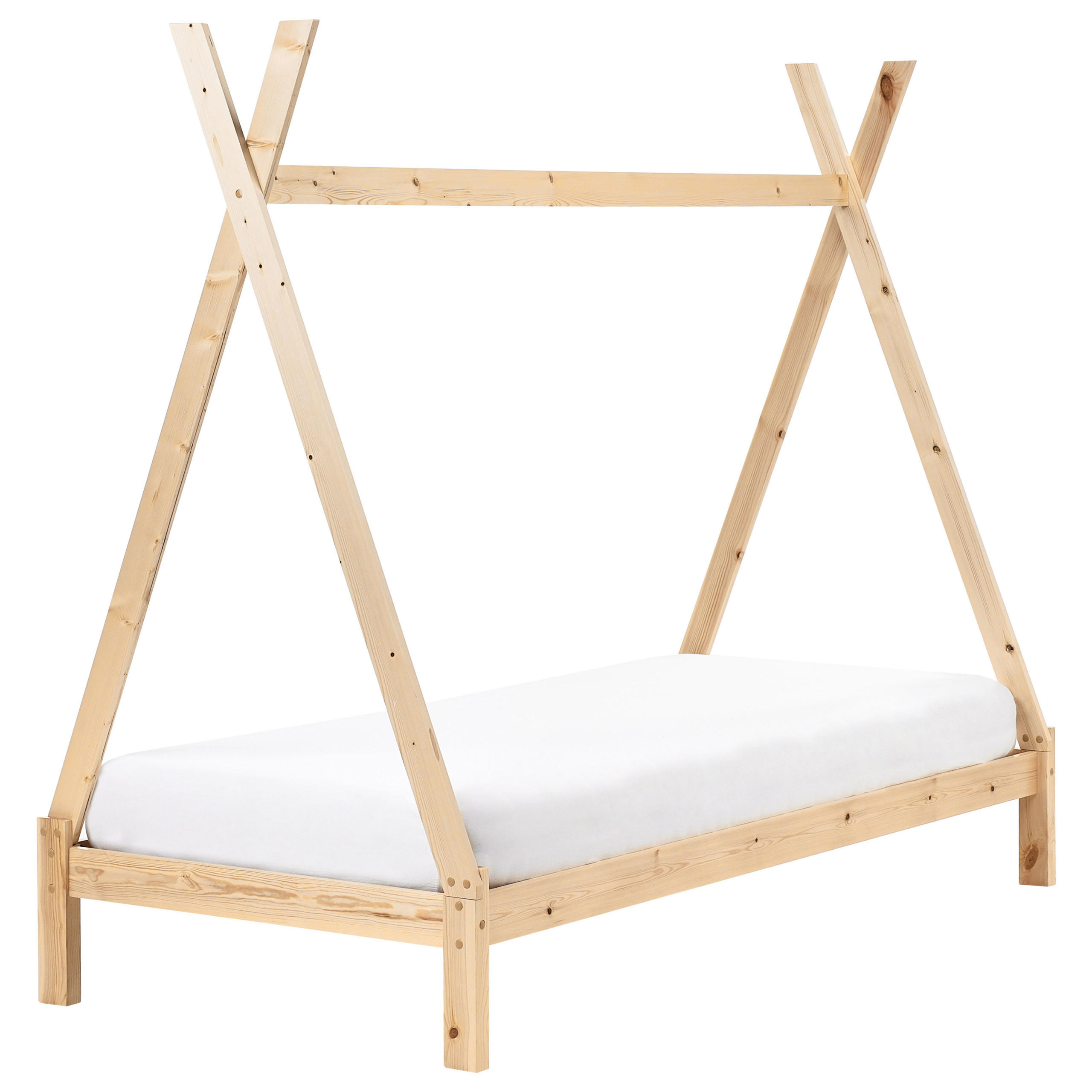 KINDERBETT 90x200 cm Heller Holzfarbton Devay - Hellbraun, Holz (90/200cm) - Beliani