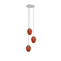 GALERIELEUCHTE Echos 3-flammig Braun Ø 18cm - Braun/Weiß, Glas (18/18/20cm) - s.luce