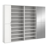 GARDEROBENKOMBINATION 4tlg. Projekt X Garderobe in weiß Nb. und weiß hochglanz B/H/T: 251x193x34 cm - Weiß, Holzwerkstoff (232/191/37cm)