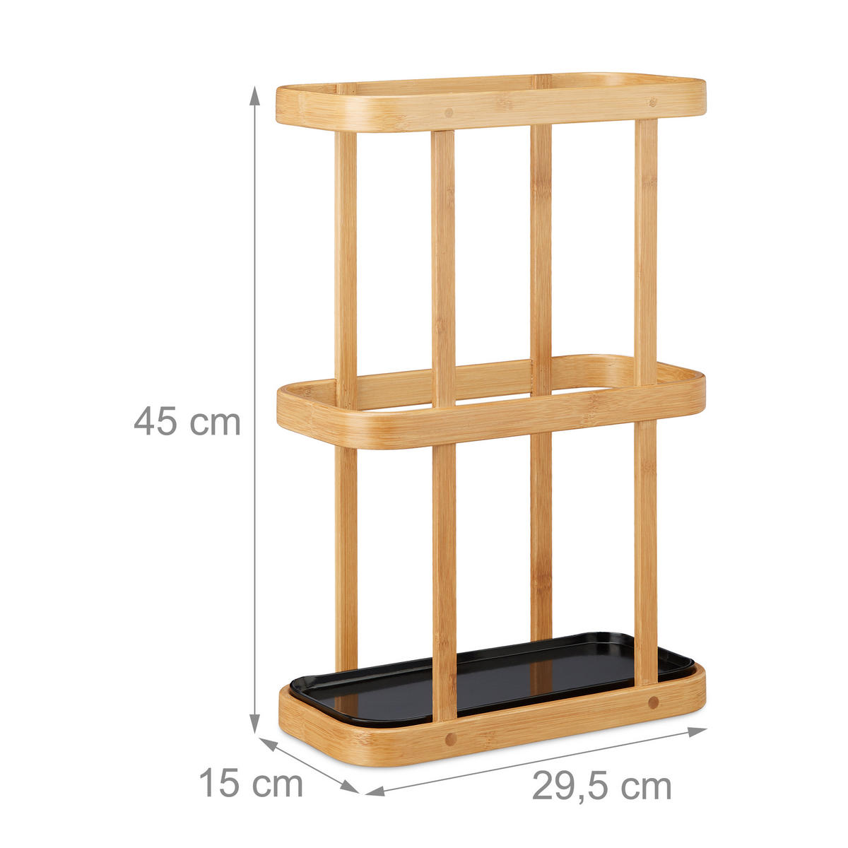 SCHIRMSTÄNDER - Hellbraun, Holz/Metall (29.5/45/15cm) - Relaxdays