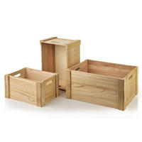 HOLZKISTEN Rino 3er Set Naturfarbe 40x30x20 cm Holz - Naturfarben, Holz (30/20/40cm) - Mondex