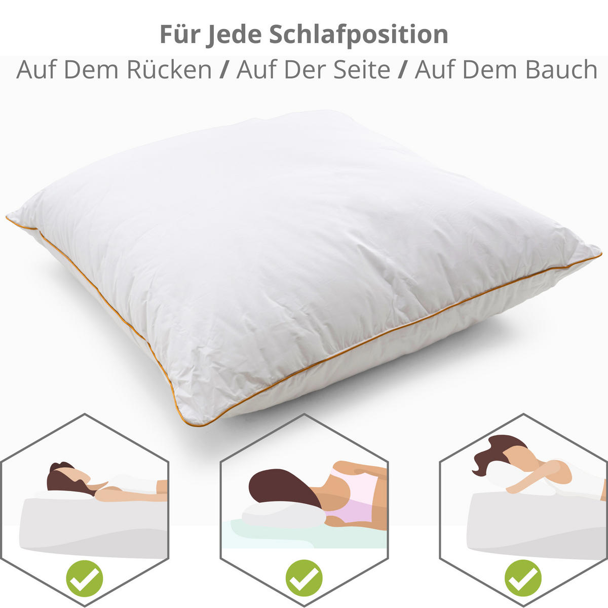 KISSEN LUXURY BEDDING, polyesterfaser - Weiß, Textil (80/80cm) - WOODEK