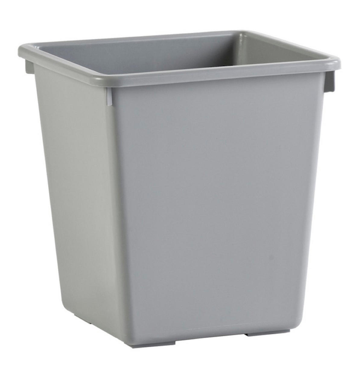 PAPIERKORB Viereckig Kegelförmig 27 Liter 36x34x34xm Kunststoff Grau - Grau, Metall (34/36/34cm) - PROREGAL