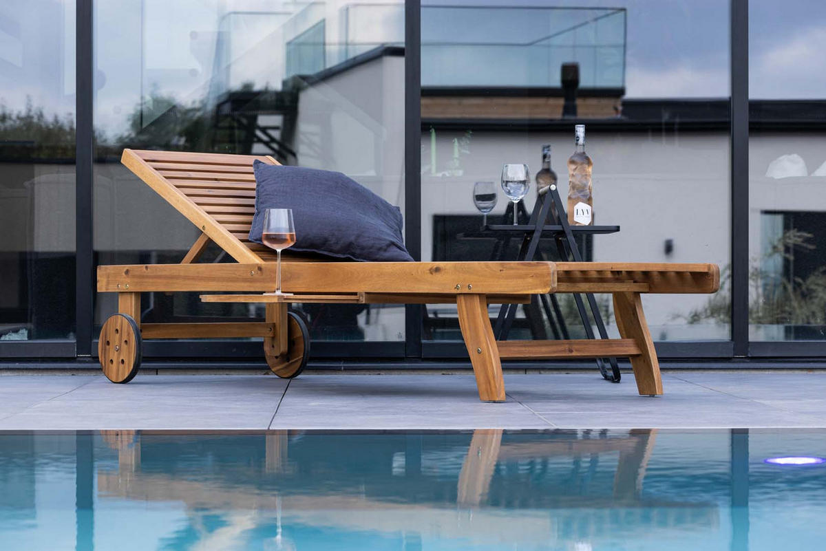 SONNENLIEGE natur - Naturfarben, Holzwerkstoff (200/35/63cm) - ebuy24