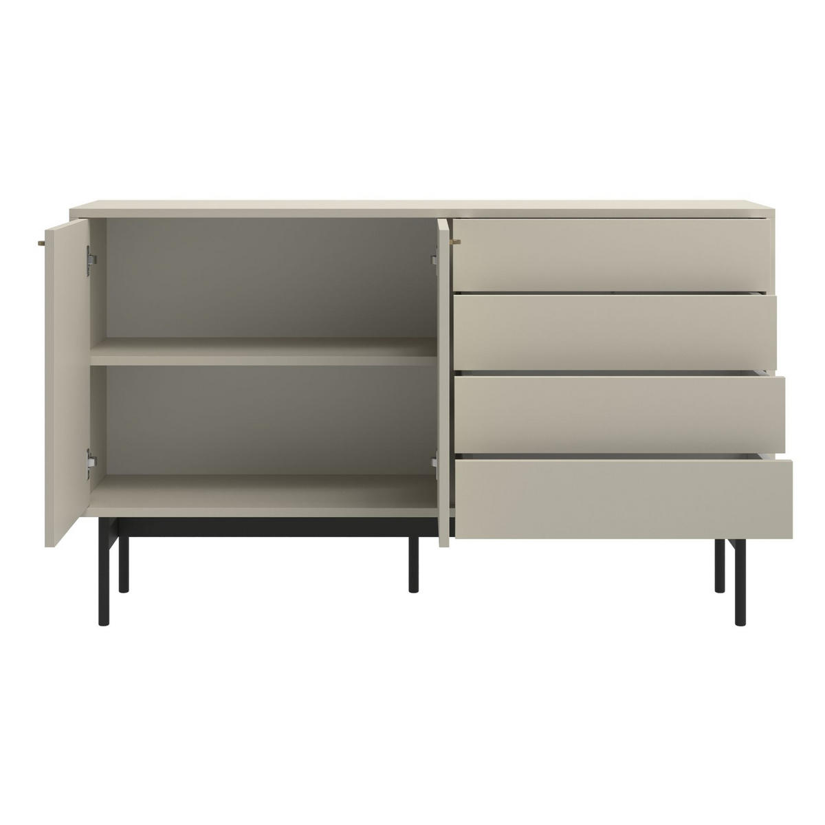 SIDEBOARD Olar Greige 154 cm - Kaschmir/Goldfarben, Holzwerkstoff/Metall (154/92.5/38cm) - Selsey