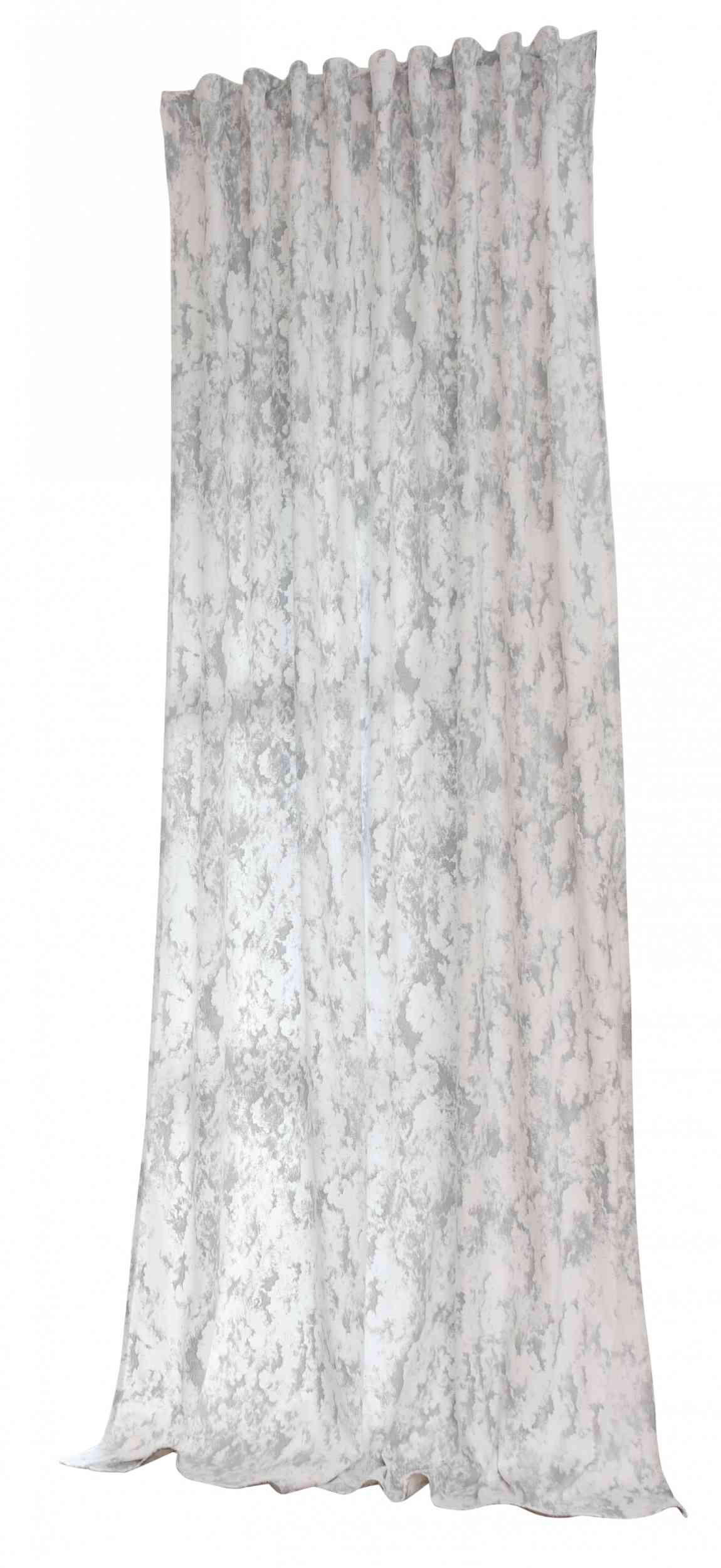 VORHANG SAMT MILANO STAR HxB 245x140 cm Weiß Silber - Weiß, Textil (140/245cm) - Gardinenbox